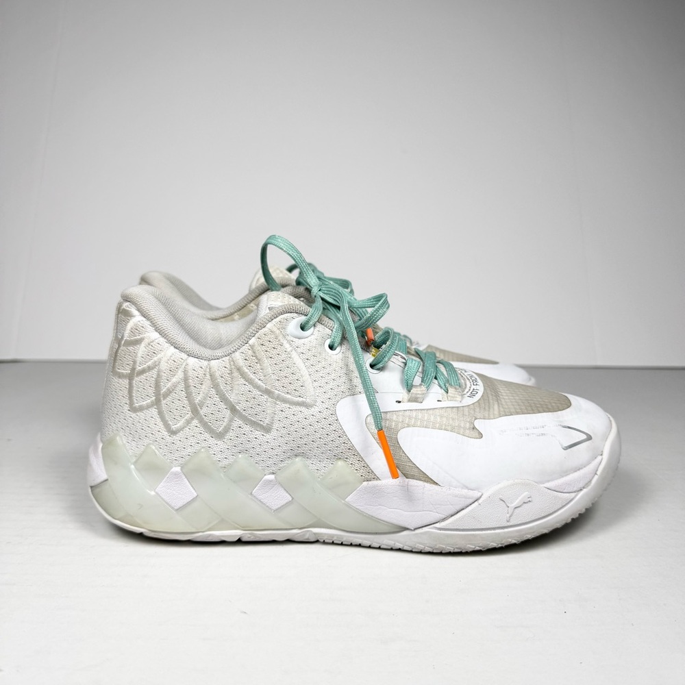 Puma LaMelo Triple White Basketball Shoe Size 5Y/7W - Picture 2 of 10